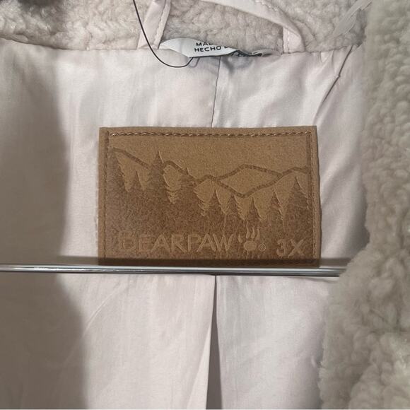Bearpaw NWT Neutral Ivory Cream Teddy Sherpa Faux Fur Trench Coat Jacket Sz 3X - Picture 11 of 14
